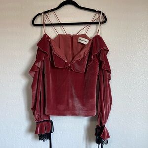 Self-Portrait velvet blouse